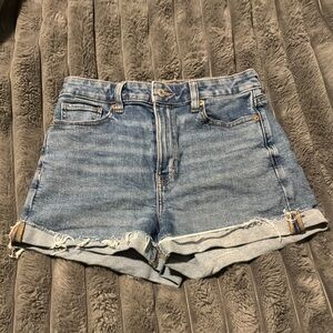 American Eagle Blue Denim Cutoff Mom Shorts